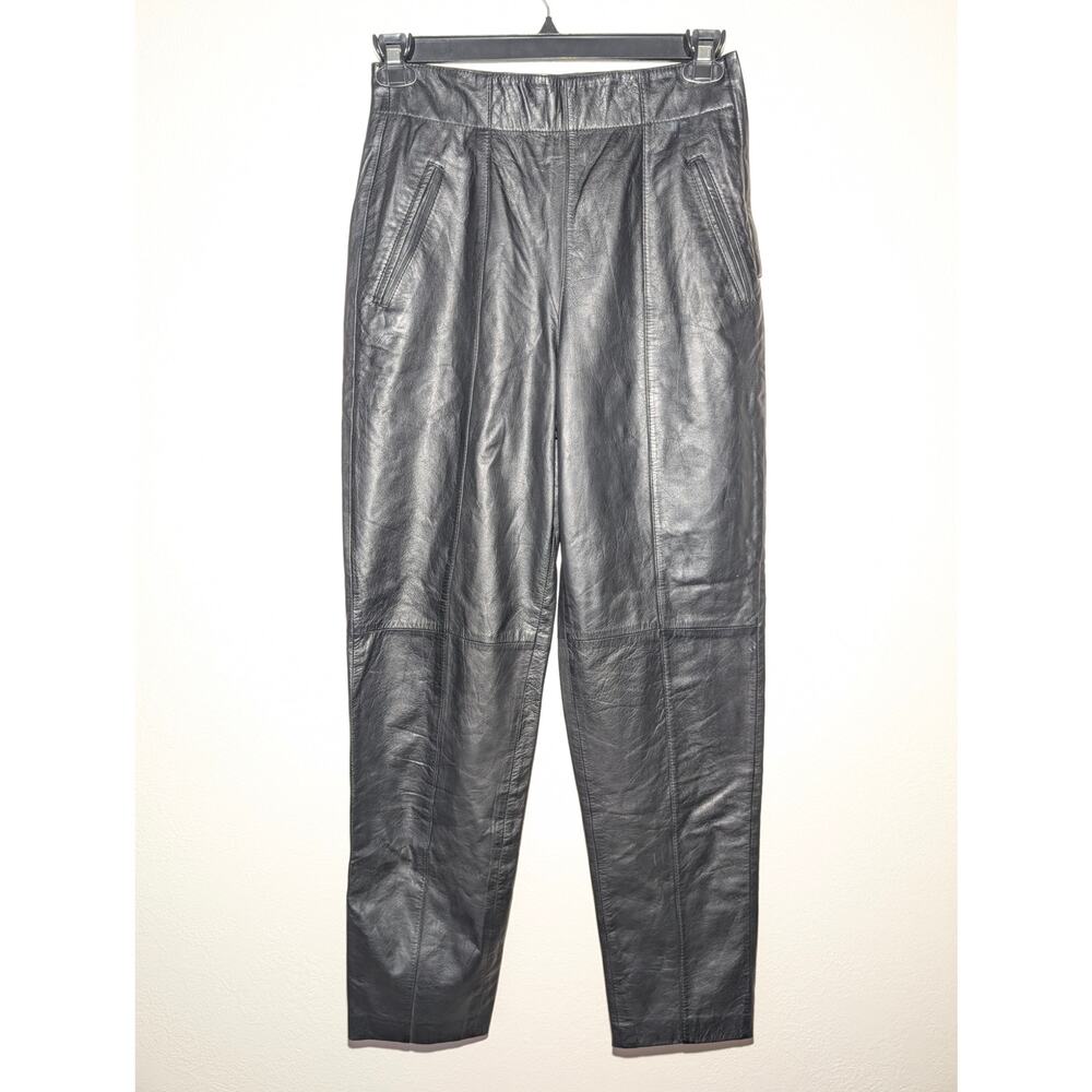 First Issue Vintage black leather pants Women's size 8 Y2K Chic Sophisticated